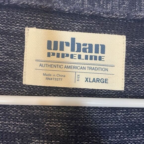 URBAN PIPELINE Men’s Size XL Navy Blue Cardigan Sweater Pockets Grandpa Hipster - Picture 3 of 9